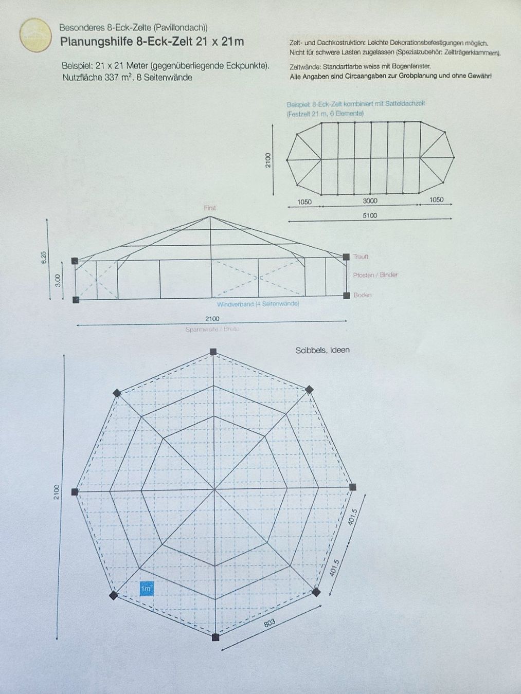 Tende & Padiglioni: Achteckzelt 21x21m – Usato da Biberist venduto da Gina35 2