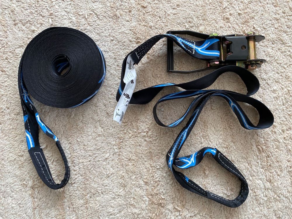 Slackline / Spannset mit Ratsche Gurtlänge ca. 12 m NEU ! (Neu (gemäss ...