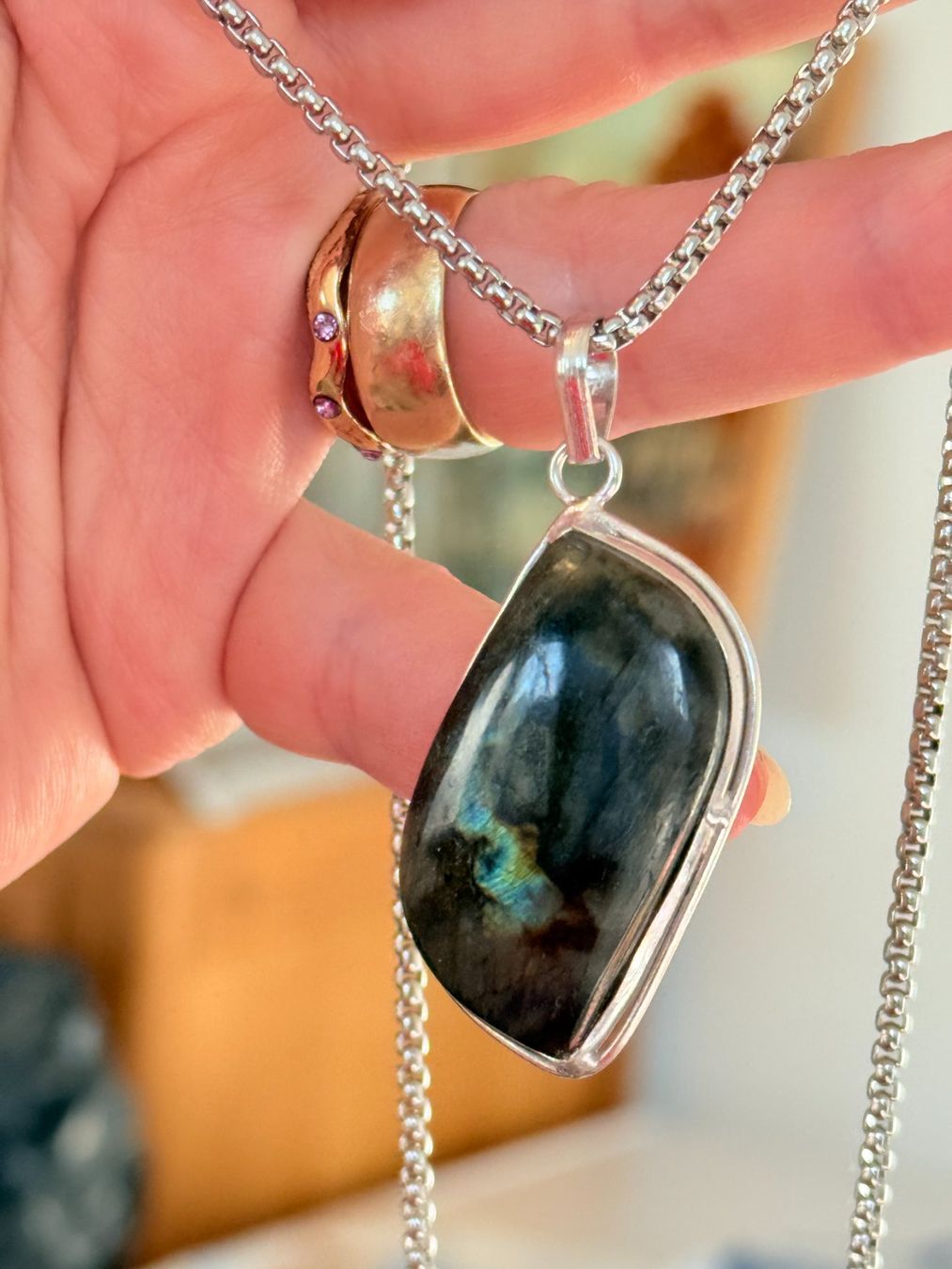 Catenine: Collier avec labradorite unique, fait main! – Nuovo e nell'imballaggio originale da Genève venduto da AGBERG 2