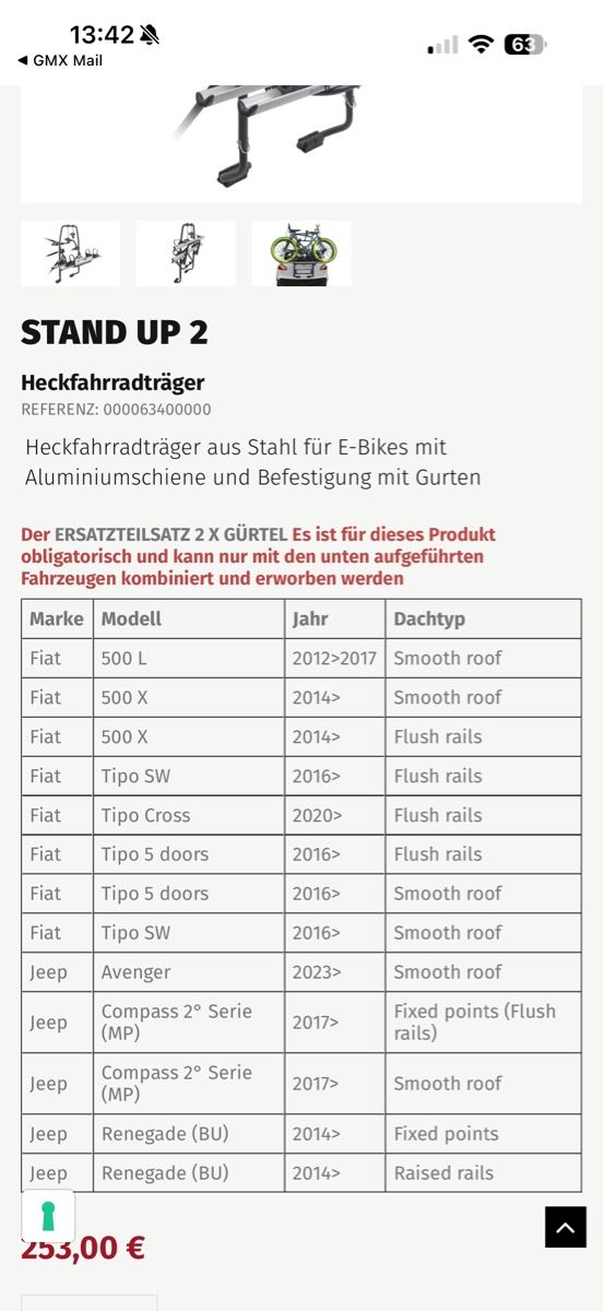 Portapacchi: Menabo Heckfahrradträger – Nuovo (secondo la descrizione) da Basel venduto da Cm2 4