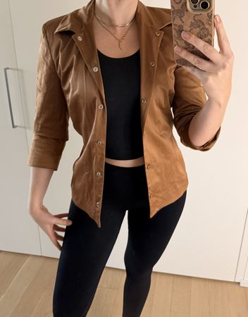 Lecomte Blazer Jacke Gr. 36 braun Business Bluse Hemd xs s
