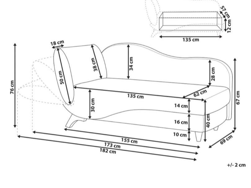 Beliani Divani: Sofa Chaiselongue grau – Usato da Dübendorf venduto da zimmly 6