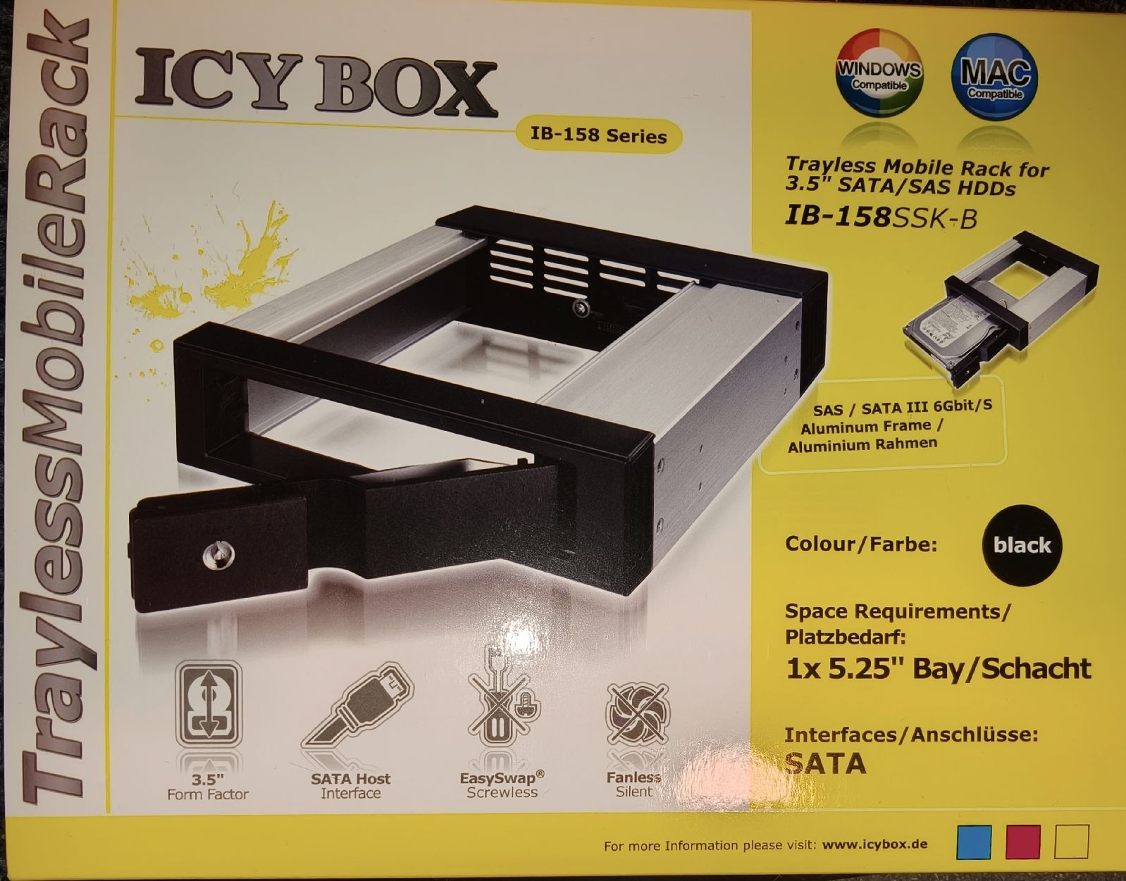 Unità & Adattatore: ICY BOX IB-158SSK-B Trayless Mobile Rack – Usato da Erstfeld venduto da URIT