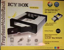 12x ICY BOX IB-158SSK-B Trayless Mobile Rack