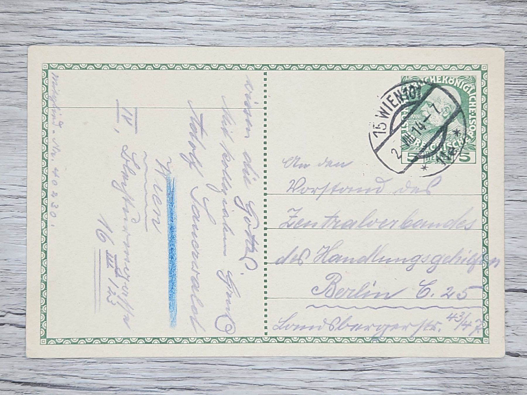 Tutti i francobolli: CL16 Carte Postale + Timbre Autriche 1914 – Usato da Cousset venduto da Patrick_Collections