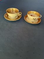 Rosenthal 2 Moccatassen mit Untertassen - Blumendekor 