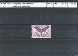 1924 Flugpost - 1.00 Fr., gestempelt