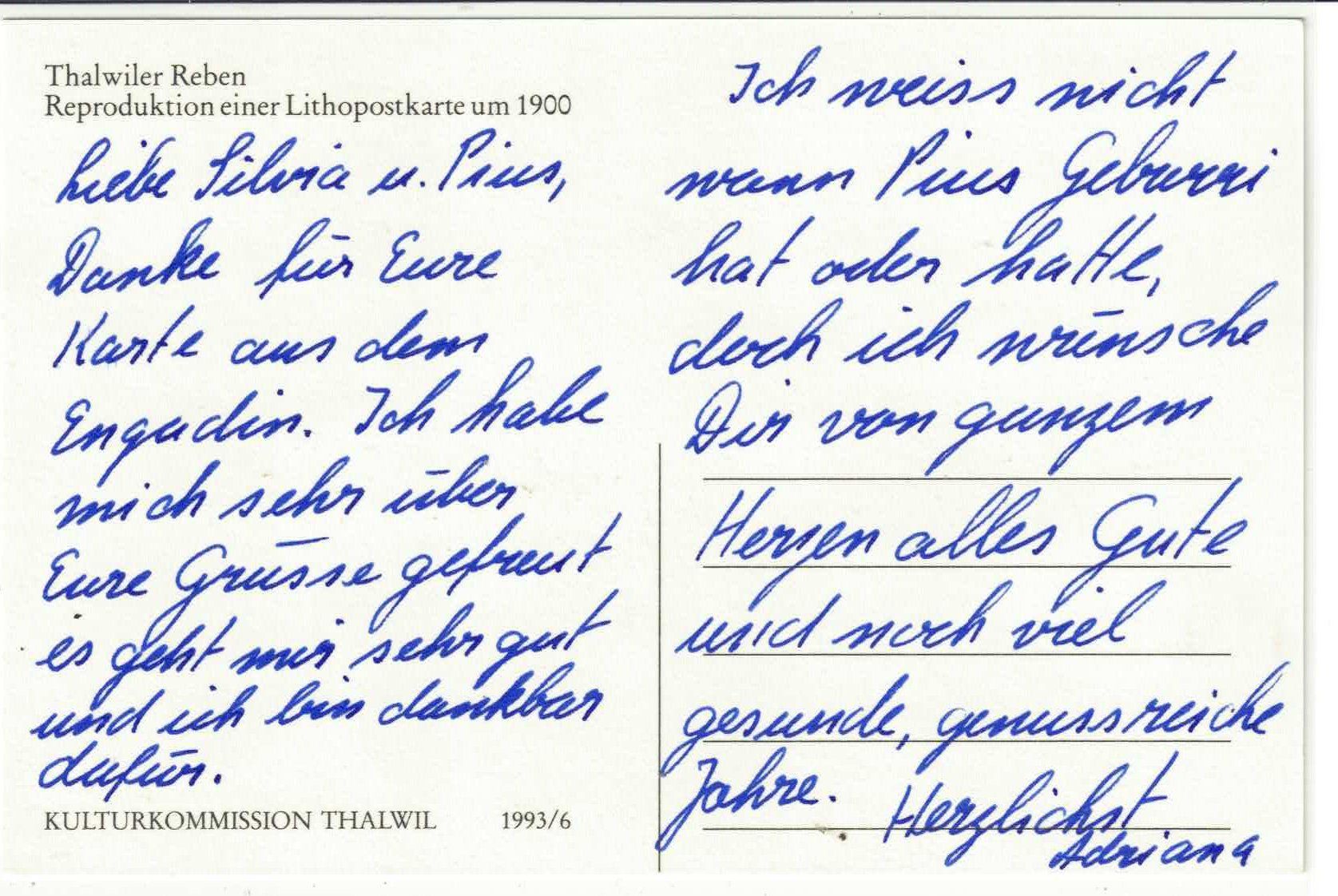 Cartes postales: Gruss aus Thalwil - Repro – D'occasion à Ettingen par Kartenplanet 1