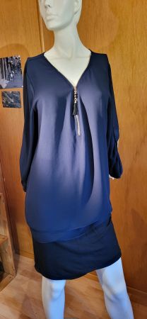 Damen Tunika Viskose- Polyestergem. gr. Xl Dunkelblau