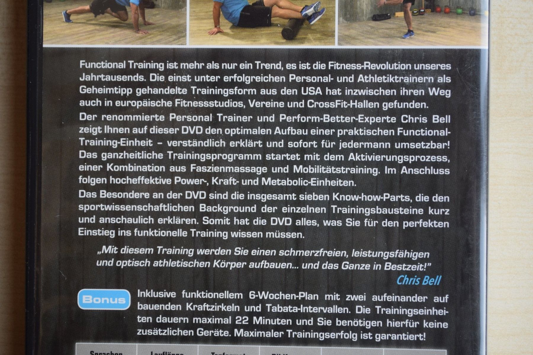 Alle DVDs: FUNCTIONAL TRAINING mit Chris Bell (216) – Gebraucht aus Reutigen von DONDON55 2