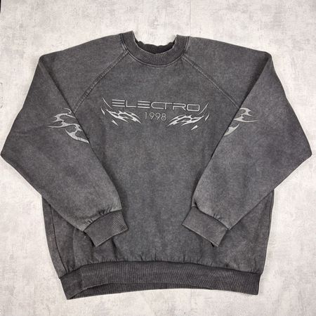 Pull sweatshirt Bershka gris foncé «Electro 1998» - Taille M