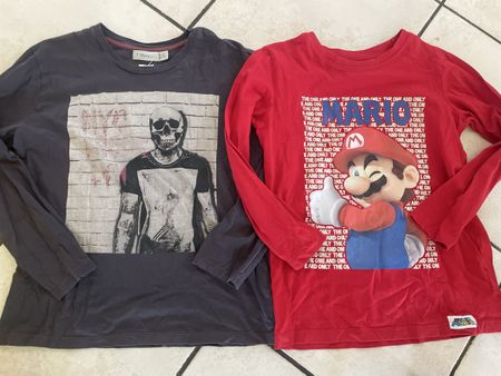 2 coole Langarmshirts Jungen Gr.134/140 Nintendo Mario Sfera