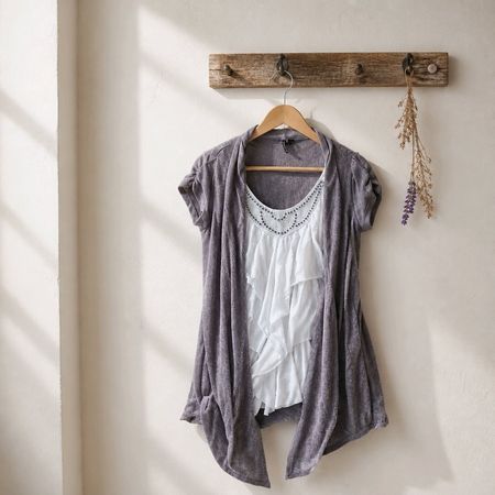 heartsoul 2in1 Shirt mit Volants Spitze – Gr. M Boho Hippie
