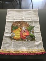 Küchenhandtuch Obstkorb gestickt Spitze Vintage Landhausstil