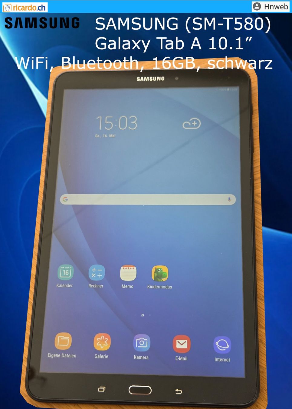 Samsung Tablet PC: SAMSUNG Galaxy Tab A SM-T580 – Usato da Kaisten venduto da Hnweb 1