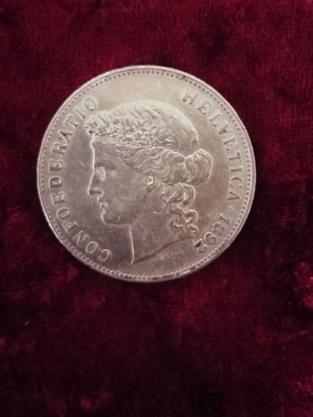 Alle Münzen: CH, 5 Franken/ Francs /Franchi 1892 – Gebraucht aus Gordola von ale_5wbc 1