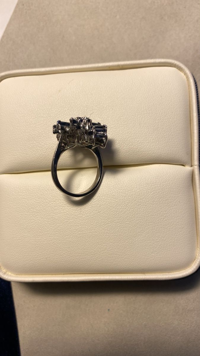 Anelli: Silberner Ring mit blauen Glas Steinen – Nuovo (secondo la descrizione) da Rorschach venduto da lvi_p29s 2