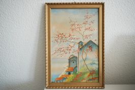 Aquarell Th. Anselmi Tessin Landschaft sign. gerahmt