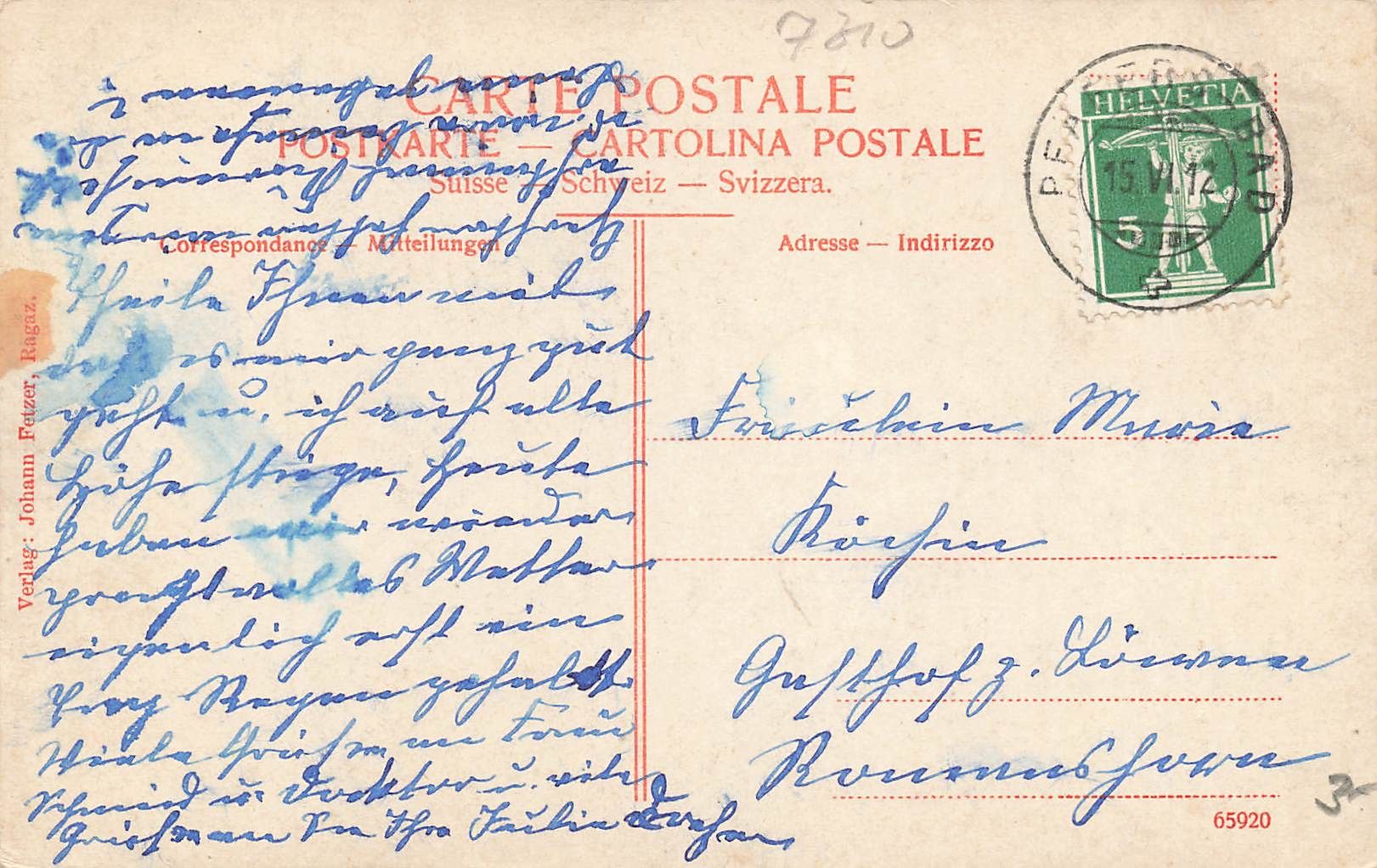 Cartoline postali: Bad Pfäfers – Usato da Biasca venduto da Blenio71 1