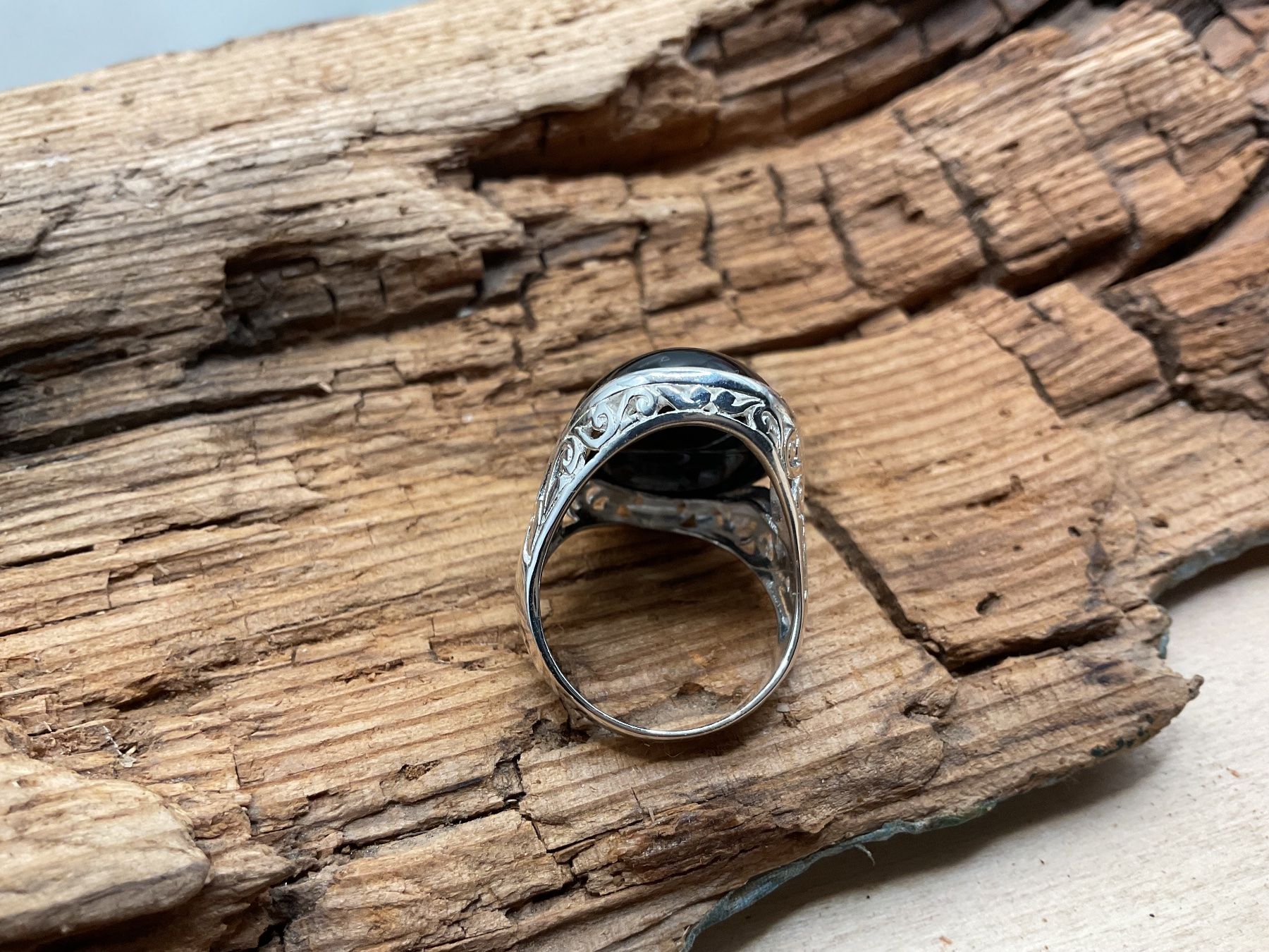 Ringe: Statementring Onyx in Sterlingsilber, Gr.9 – Neu (gemäss Beschreibung) aus luzern von Alpendorf1 3