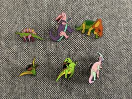 🦖🦕 6er Set Dinosaurier Pins Anstecker Neu!