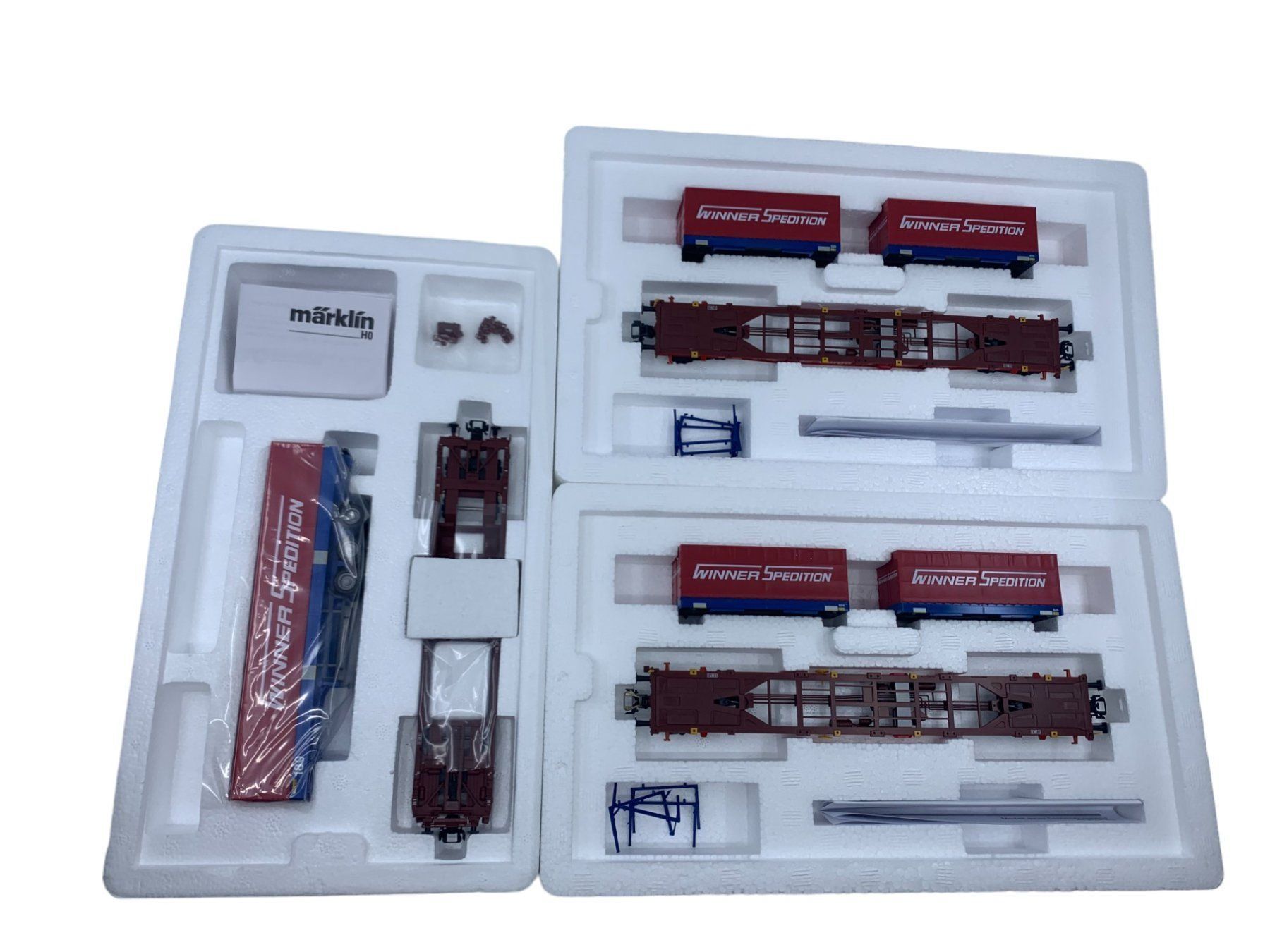 Märklin Modellini di ferrovie: NEUWARE! Märklin 47071 H0 Containerwagen-Set "Winner" – Nuovo e nell'imballaggio originale da Rorschach venduto da zubispielwaren 2