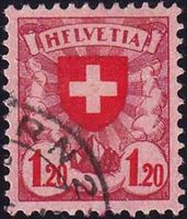 1924, Wappenmuster Nr. 164 PF1 gestempelt, ABART: "HFLVETIA"