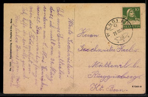 Cartoline postali: AK Wengi b. B., Pfarrhaus und Kirche – Usato da Berlin venduto da bartko-reher 1
