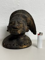 Holzskulptur Afrikanische Kopfstatue Figur ethnisch Deko alt