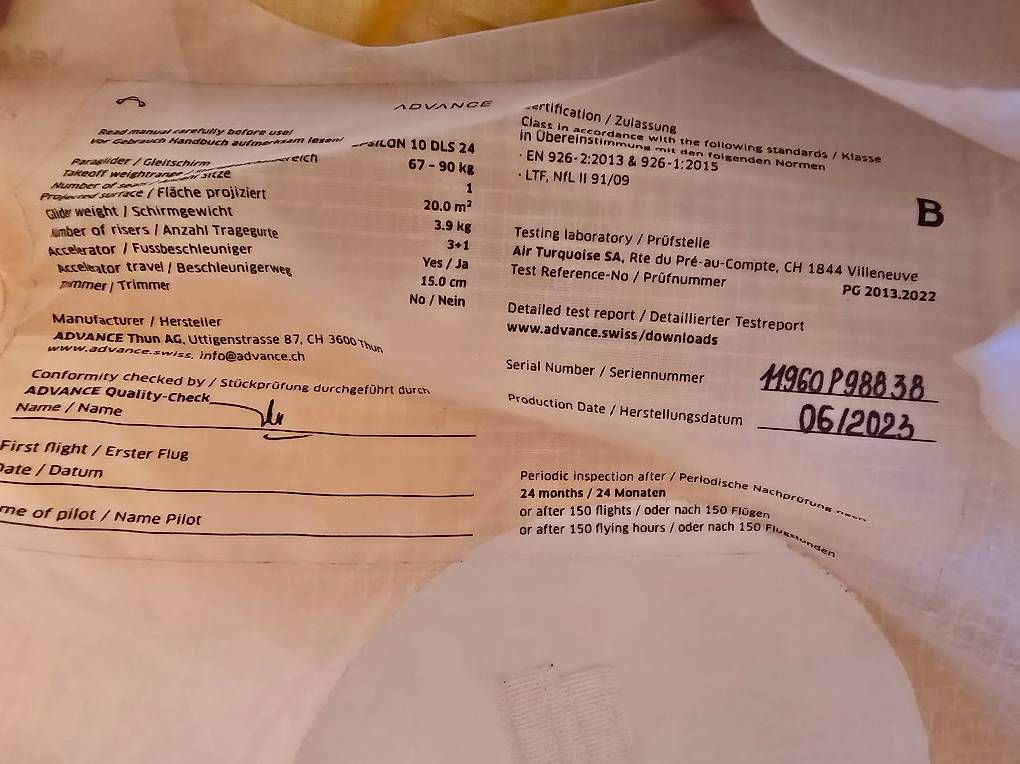Flug- & Drachensport: Epsilon 10 DLS 24  – Gebraucht aus Matzendorf von Flugschule-Jura 5
