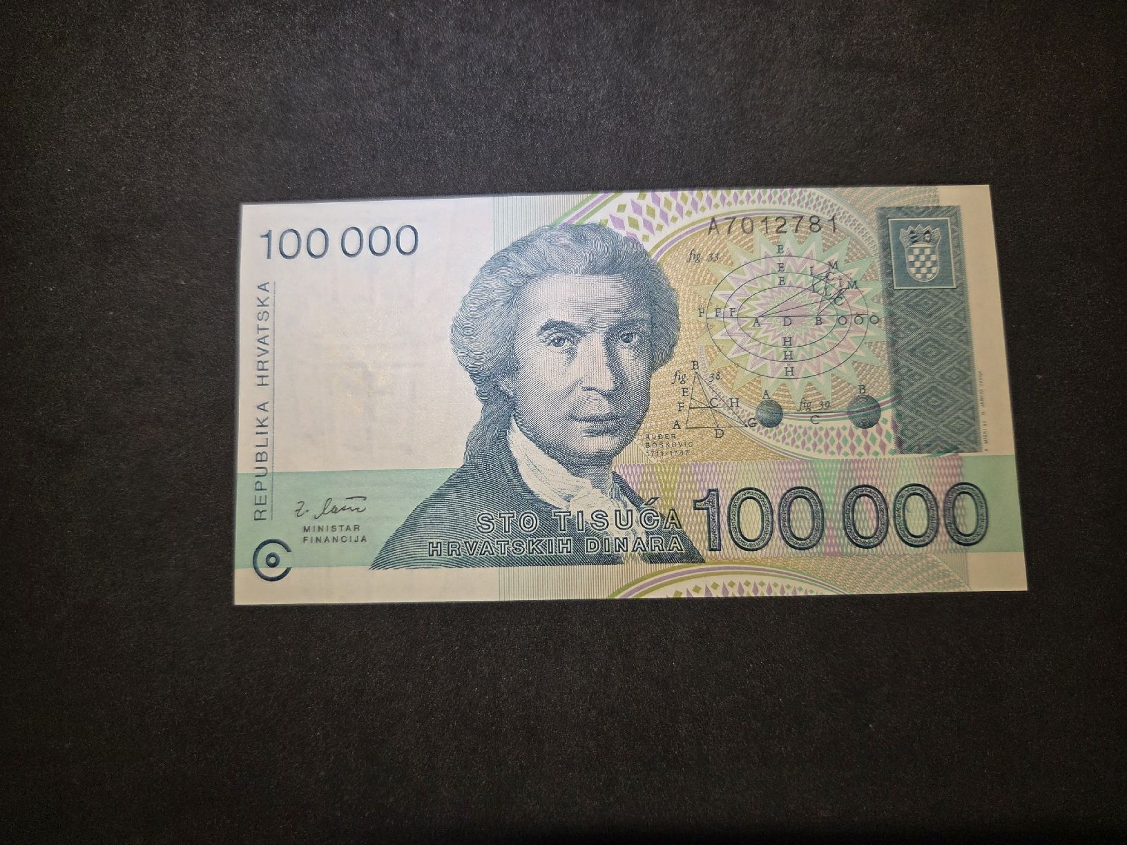 Banconote: 100'000 Dinar - Kroatien - 1993 – Nuovo (secondo la descrizione) da Geroldswil venduto da Antica01