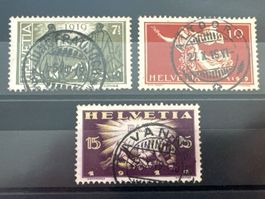 1919, Friedensmarken, ZNr. 143-145, gestempelt