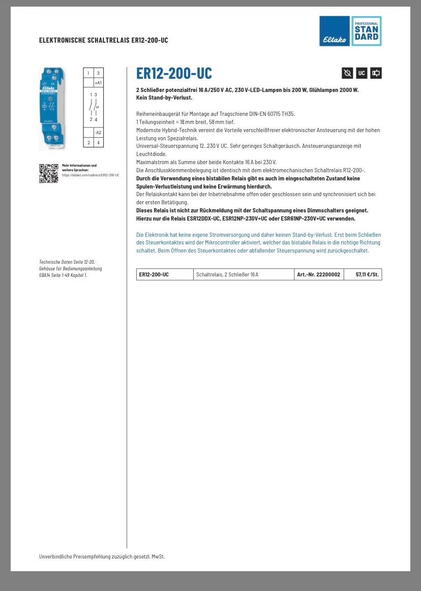 Eltako Componenti elettronici: Eltako ER12-200-UC – Usato da Brugg AG venduto da nr1 1