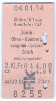 Billette ZH – Olten – Oberburg – Langnau – Luzern – ZH Rk