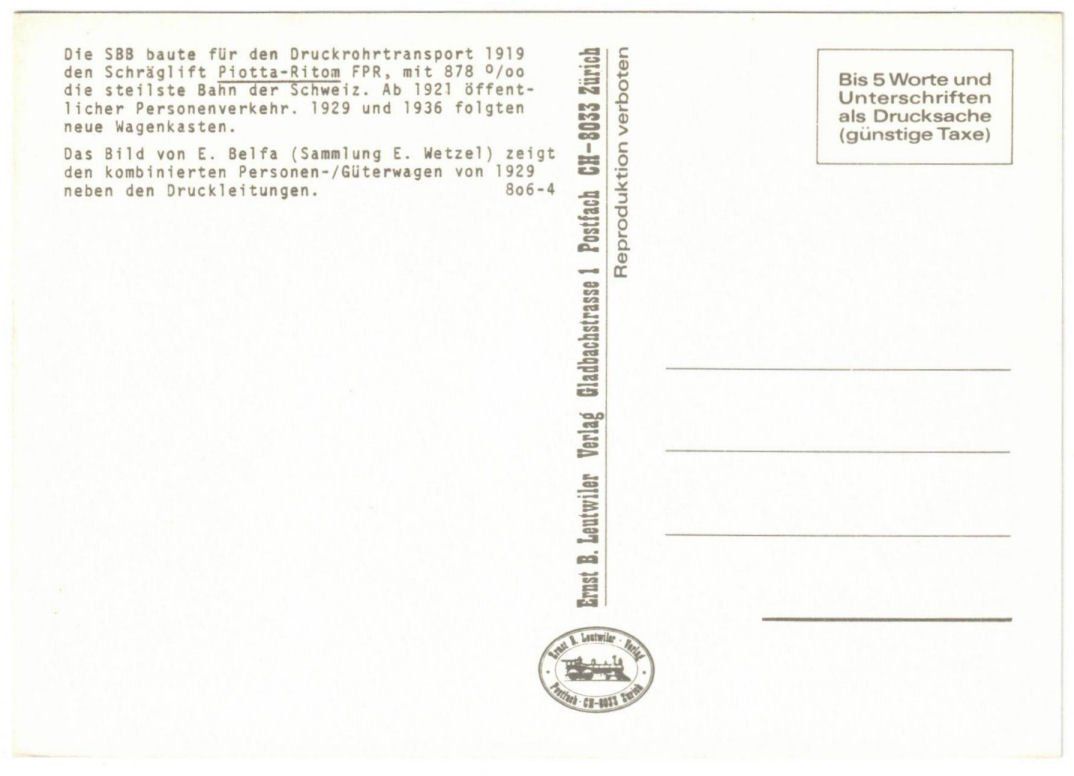 Cartoline postali: Piotta - Standseilbahn Ritom – Usato da Binningen venduto da Mountainrider 1