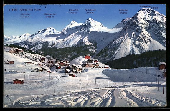 Cartoline postali: AK Arosa, Mit Kulm – Usato da Berlin venduto da bartko-reher
