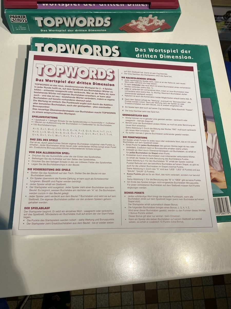 Parker Giochi: TOPWORDS von PARKER 1994!! – Usato da Utzigen venduto da Lasagne99 4