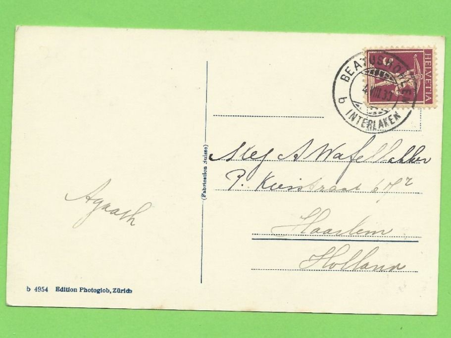 Cartoline postali: Grindelwald Kirche und Viescherhörner – Usato da Zürich venduto da t24_de 1