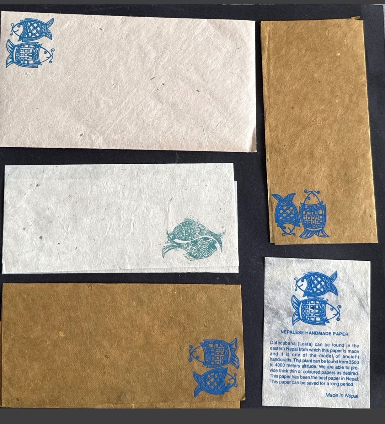 Papiere: Papier népalais fait main poisson bleu. – Neu (gemäss Beschreibung) aus Fleurier von jea_j77g