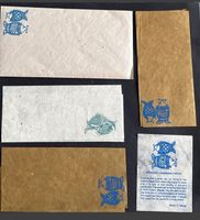 Papier népalais fait main poisson bleu.