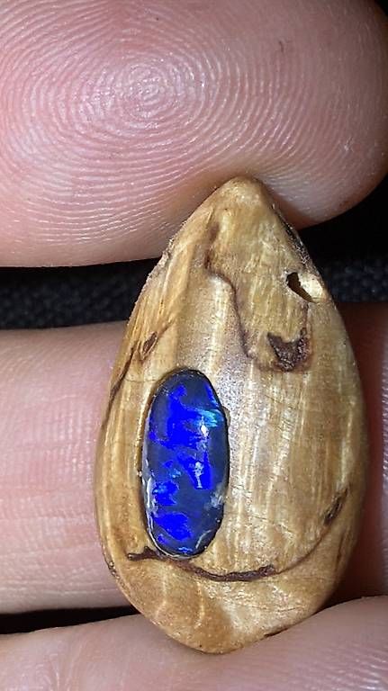 Anhänger: Holz Anhänger mit Opal – Gebraucht aus Wigoltingen von SANDROPAL 1