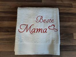 Duschtuch bestickt, Beste Mama, statt Fr. 40.- Neu