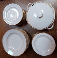 Porzellan weiss mit Goldrand