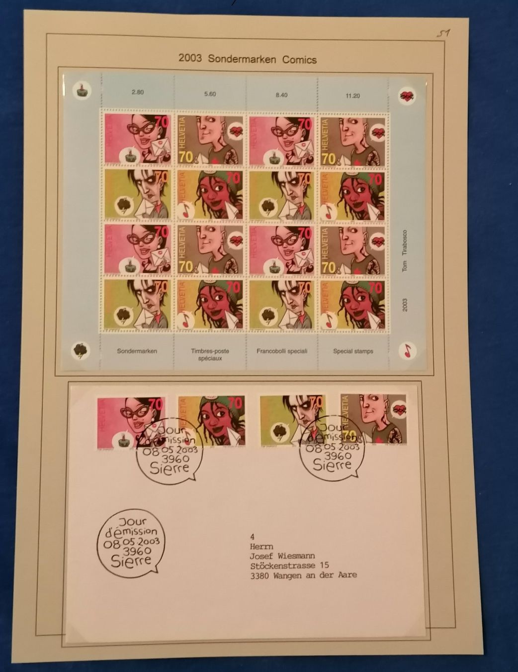 Tutti i francobolli: Sondermarken Comics von 2003, 2004, 2005 u.a.Uli Stein/Diddl – Usato da Wangen an der Aare venduto da Ute 3