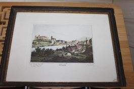 Füssen - Original Kupferstich 20x25 cm Gerahmt