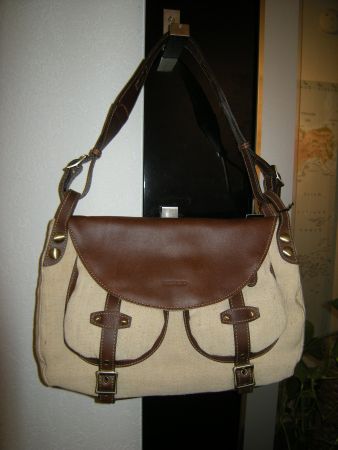 Saccobono Tasche Umhängetasche Leder / BW 35x26x10cm