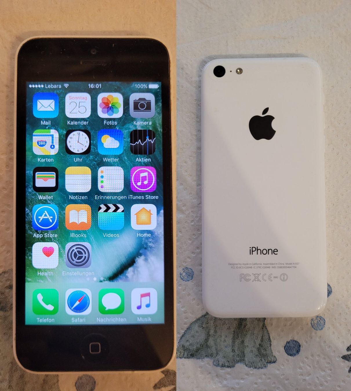 Apple Telefoni cellulari / Smartphones: Apple Iphone 5c / A1507 / 8 GB / Weiss / iOS 10.3.3 / #64 – Usato da Adlikon b.Regensdf venduto da ChriZ86