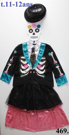Costume squelette / Skelett t. 11 - 12 ans