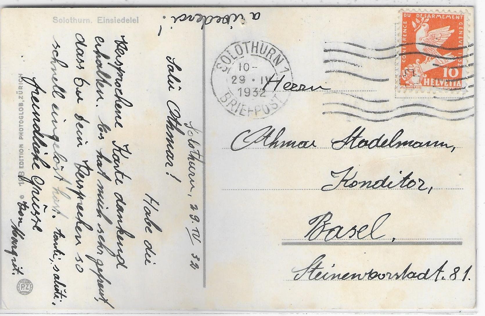 Cartoline postali: Solothurn - Einsiedelei St. Verena - Litho – Usato da Ettingen venduto da Kartenplanet 1