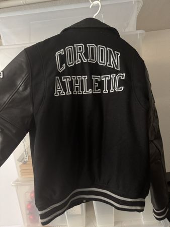 Cordon Athletic College Jacke schwarz Leder Grösse L